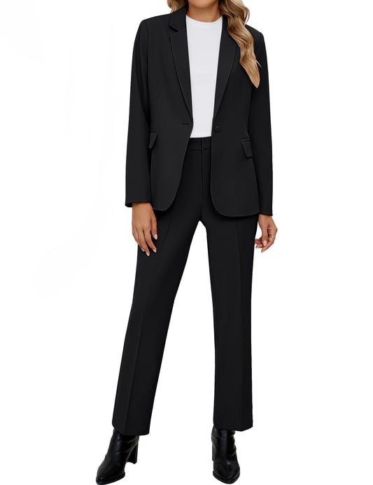FleXoroy Women's Professional 2-Piece Pantsuit Sets for Business Casual and Office Workwear