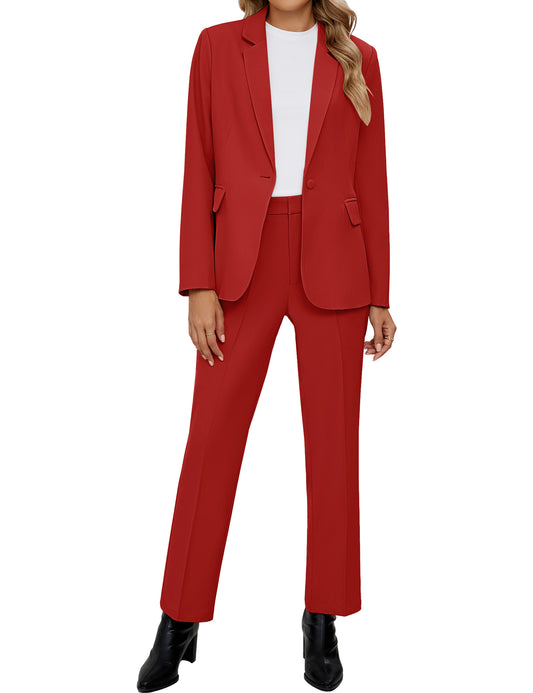 FleXoroy Women's Professional 2-Piece Pantsuit Sets for Business Casual and Office Workwear
